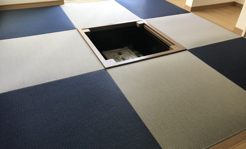床下収納付き縁なし畳の施工